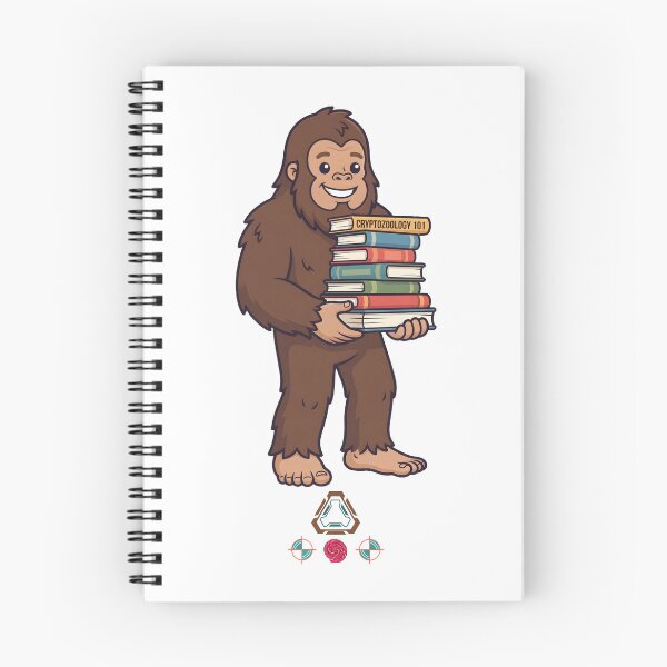 Item preview, Cute Bigfoot Studying Cryptozoology 101 Book Stack designed and sold by Whimsy Trail Co.