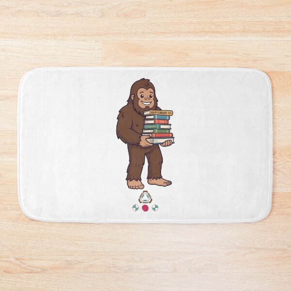 Item preview, Cute Bigfoot Studying Cryptozoology 101 Book Stack designed and sold by Whimsy Trail Co.