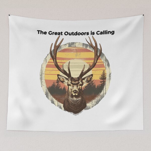 Item preview, Vintage Retro Deer Buck Forest Sunset Nature Lover Gift T-Shirt designed and sold by TrendyGalaxy.
