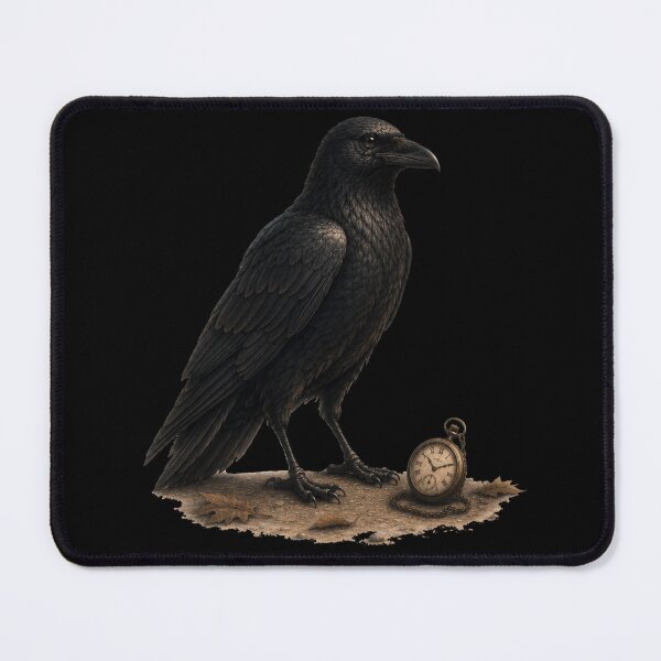 Item preview, Raven Pocket Watch Vintage Gothic Autumn designed and sold by Golden Ember Studio.
