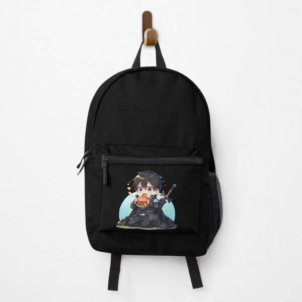 Item preview, Kirito Sword Art Online Anime Chibi Kawaii Burger Black Outfit Cute designed and sold by Dashsopaner.