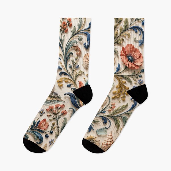 Item preview, Coastal Folk Floral Pattern | Baltic Inspired Design designed and sold by TheSlowShore.