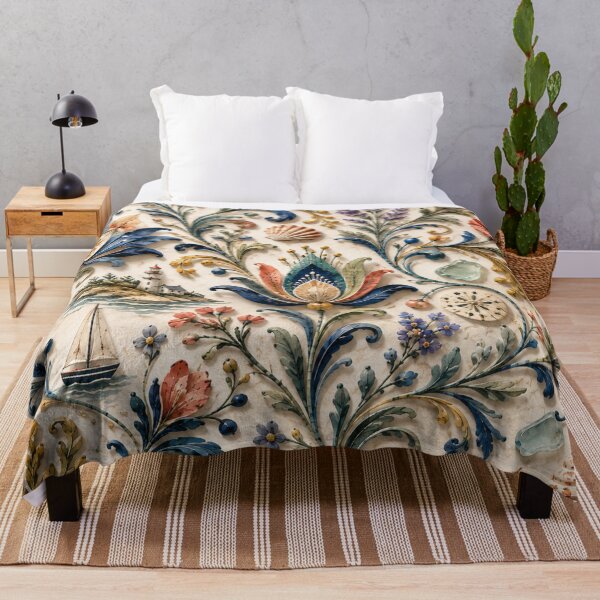 Item preview, Coastal Folk Floral Pattern | Baltic Inspired Design designed and sold by TheSlowShore.