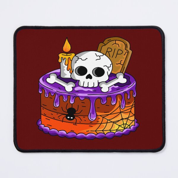 Item preview, Spooky Halloween Bakery Cake with Skull Gravestone Candle and Spider Vector Illustration designed and sold by RS4you.