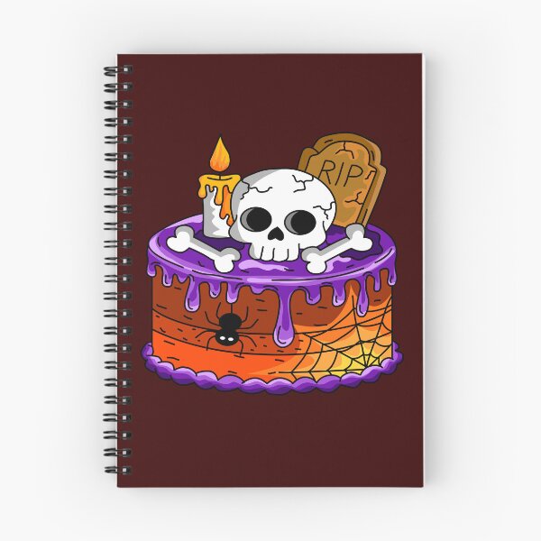 Item preview, Spooky Halloween Bakery Cake with Skull Gravestone Candle and Spider Vector Illustration designed and sold by RS4you.