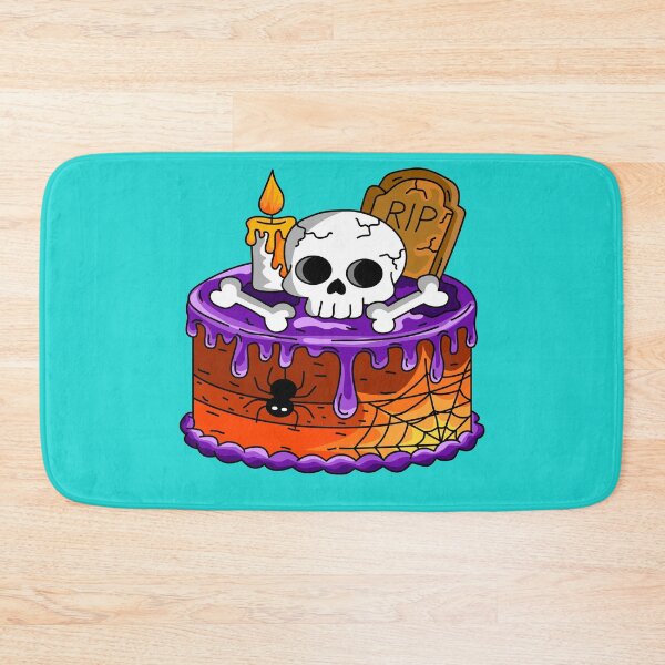 Item preview, Spooky Halloween Bakery Cake with Skull Gravestone Candle and Spider Vector Illustration designed and sold by RS4you.