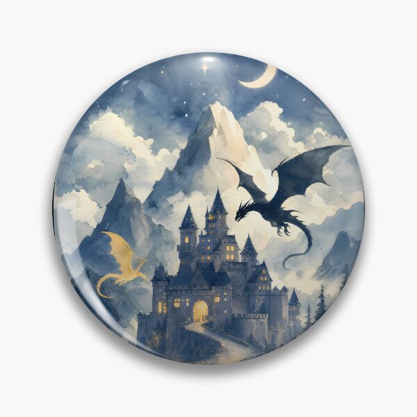 Item preview, Basgiath Dragons Fantasy Castle At Night designed and sold by Rising Drake.