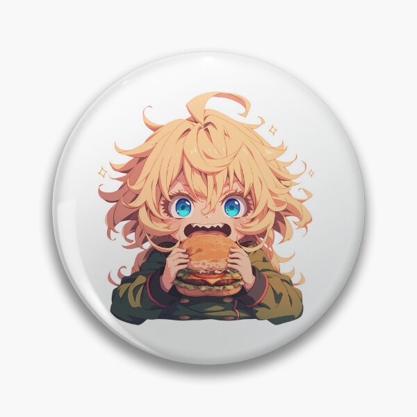 Item preview, Tanya Degurechaff Saga Of Tanya The Evil Anime Chibi Kawaii Burger Blue Eye Fierce Style designed and sold by Dashsopaner.