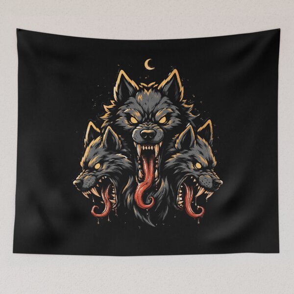 Item preview, Fierce Three-Headed Wolf Graphic Design Halloween designed and sold by rafaeltto.