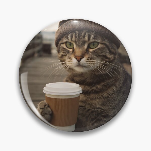 Item preview, Cat Drinking Coffee Wall Art | Cozy Feline Enjoying a Warm Cup | Retro Photography Aesthetic Nostalgic Vintage Print designed and sold by PaintedPixels01.