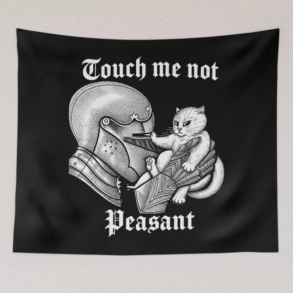 Item preview, Touch Me Not Peasant Cat Knight Medieval designed and sold by DrawMotion.