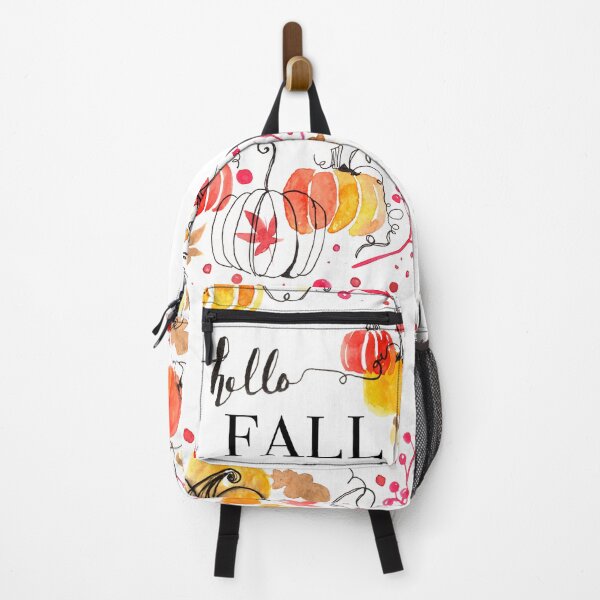 Item preview, HELLO FALL | Cozy Autumn Illustration | Fall Watercolor Pumpkins Art designed and sold by CaroEscalante.