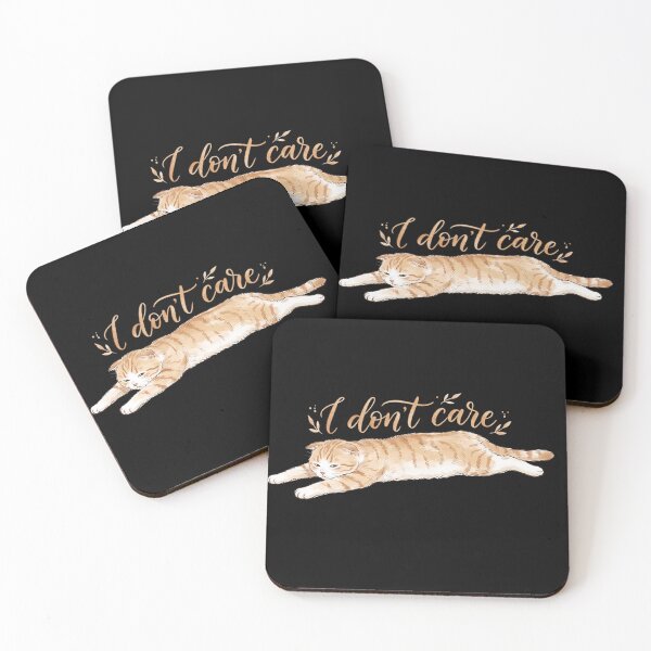 Item preview, I Don't Care Lazy Cat Illustration designed and sold by ellieknight911.