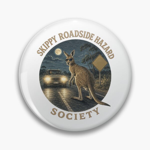 Item preview, Skippy Roadside Hazard Society Funny Kangaroo Australian Outback Road designed and sold by Yellowriversss.