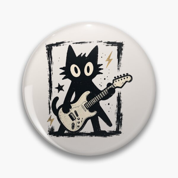Item preview, Rock Star Cat, Vintage Kitten Y2K, Rock and Roll Cat, Electric Guitar Kitty, Cat Grunge Punk Music Lover Gift for Him designed and sold by Quiajia.