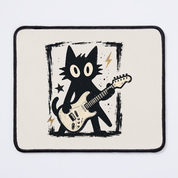 Item preview, Rock Star Cat, Vintage Kitten Y2K, Rock and Roll Cat, Electric Guitar Kitty, Cat Grunge Punk Music Lover Gift for Him designed and sold by Quiajia.