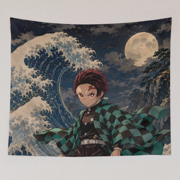 Item preview, Tanjiro Kamado Demon Slayer Moonlit Ocean Resolve designed and sold by Dashsopaner.