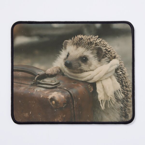 Item preview, Vintage Hedgehog Traveler Wall Art | Charming Woodland Explorer with Travel Gear | Retro Photography Aesthetic Nostalgic Print designed and sold by PaintedPixels01.