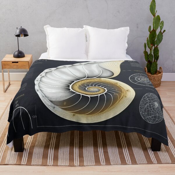 Item preview, Cream Nautilus Golden Ratio Navy Chart designed and sold by RAGANADesign.