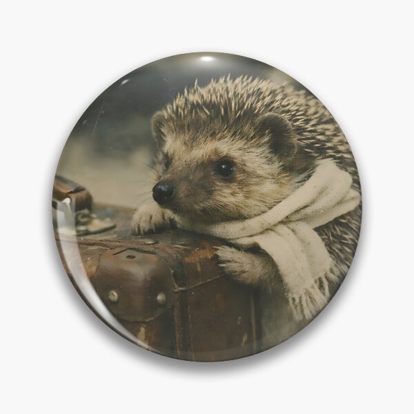 Item preview, Vintage Hedgehog Traveler Wall Art | Charming Woodland Explorer with Travel Gear | Retro Photography Aesthetic Nostalgic Print designed and sold by PaintedPixels01.