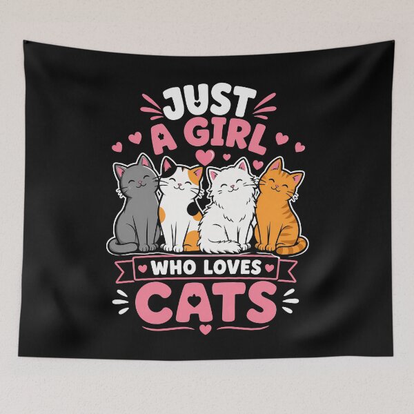 Item preview, Just a girl who loves cute cats design designed and sold by rafaeltto.