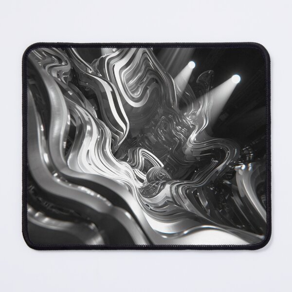 Item preview, Monochrome Liquid Flow Abstract Geometric Design designed and sold by Habatour Creations Exclusive Digital Art Products.