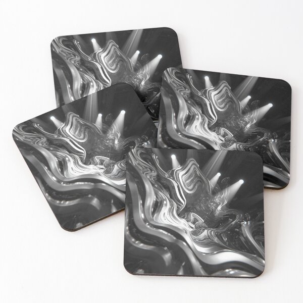 Item preview, Monochrome Liquid Flow Abstract  Geometric Design designed and sold by Habatour Creations Exclusive Digital Art Products.