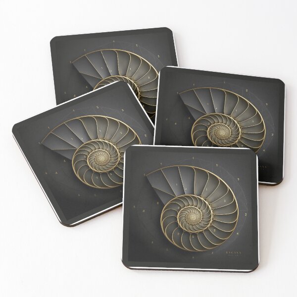 Item preview, Minimal Bronze Nautilus on Near Black designed and sold by RAGANADesign.