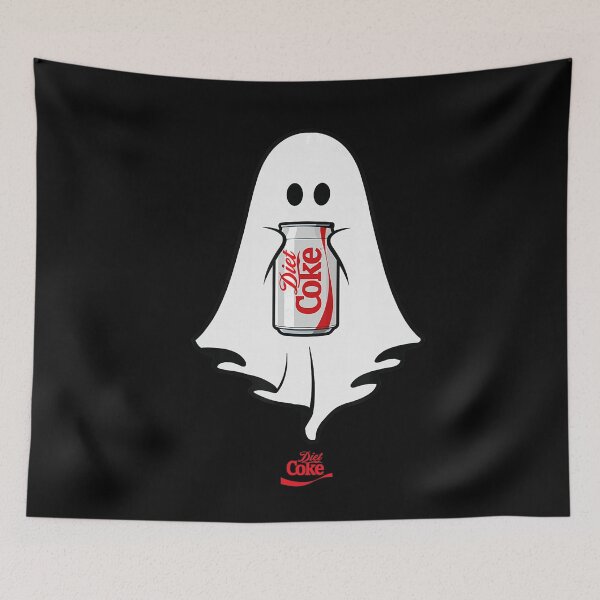 Item preview, Diet Coke Ghost Halloween Cute Spooky Coca-Cola Design designed and sold by GoldenField41.