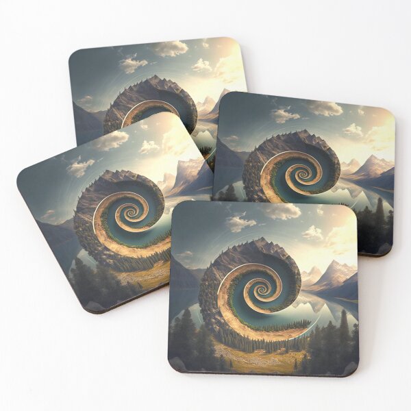Item preview, Golden Spiral Mountain Lake Landscape at Sunset designed and sold by RAGANADesign.