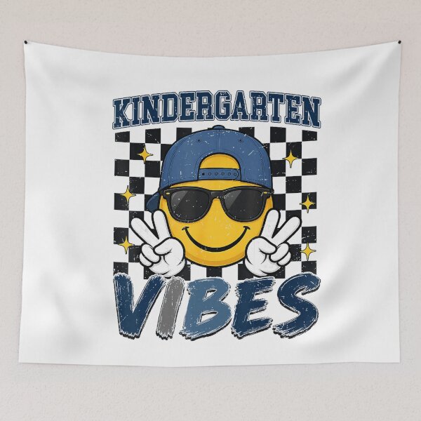Item preview, Kindergarten Vibes Retro Smiley Face Back to School designed and sold by GoldenField41.