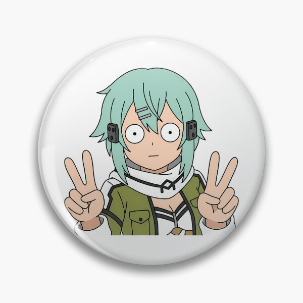 Item preview, Sinon Sword Art Online Funny Mint Hair Peace Pose designed and sold by Dashsopaner.
