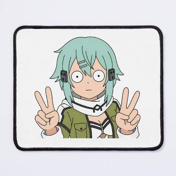 Item preview, Sinon Sword Art Online Funny Mint Hair Peace Pose designed and sold by Dashsopaner.