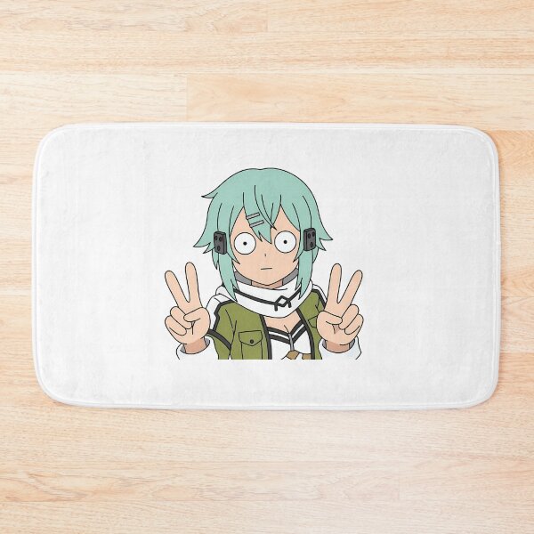 Item preview, Sinon Sword Art Online Funny Mint Hair Peace Pose designed and sold by Dashsopaner.
