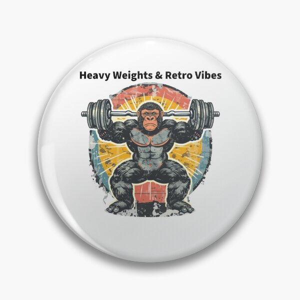 Item preview, Vintage Retro Workout Gorilla Heavy Weight Gym Lover T-Shirt designed and sold by TrendyGalaxy.