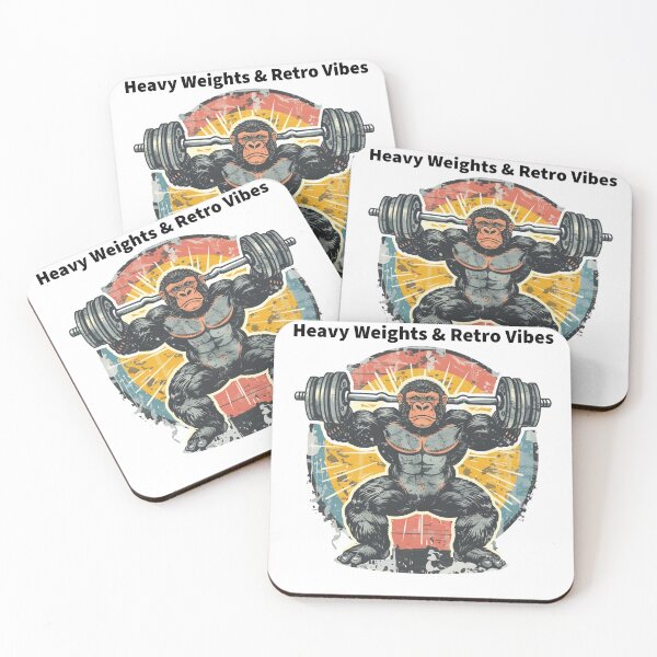Item preview, Vintage Retro Workout Gorilla Heavy Weight Gym Lover T-Shirt designed and sold by TrendyGalaxy.