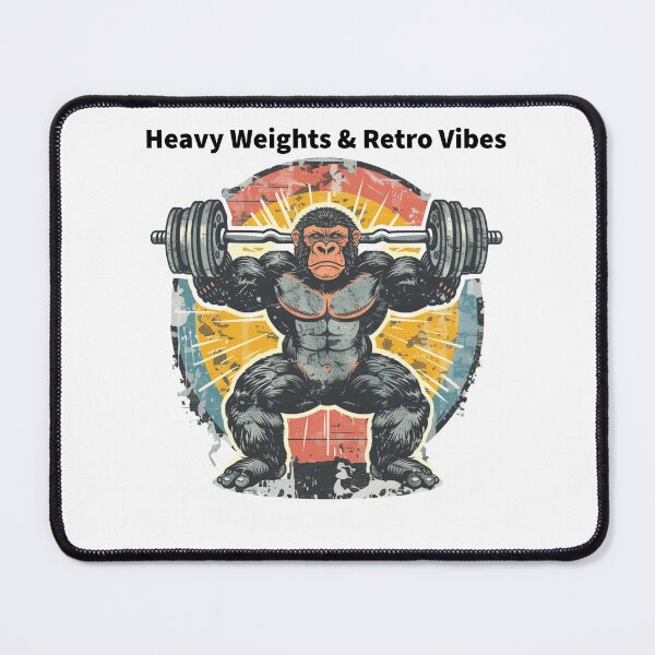 Item preview, Vintage Retro Workout Gorilla Heavy Weight Gym Lover T-Shirt designed and sold by TrendyGalaxy.