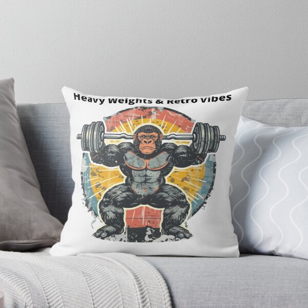 Item preview, Vintage Retro Workout Gorilla Heavy Weight Gym Lover T-Shirt designed and sold by TrendyGalaxy.