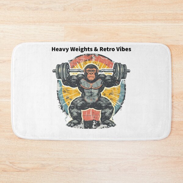 Item preview, Vintage Retro Workout Gorilla Heavy Weight Gym Lover T-Shirt designed and sold by TrendyGalaxy.