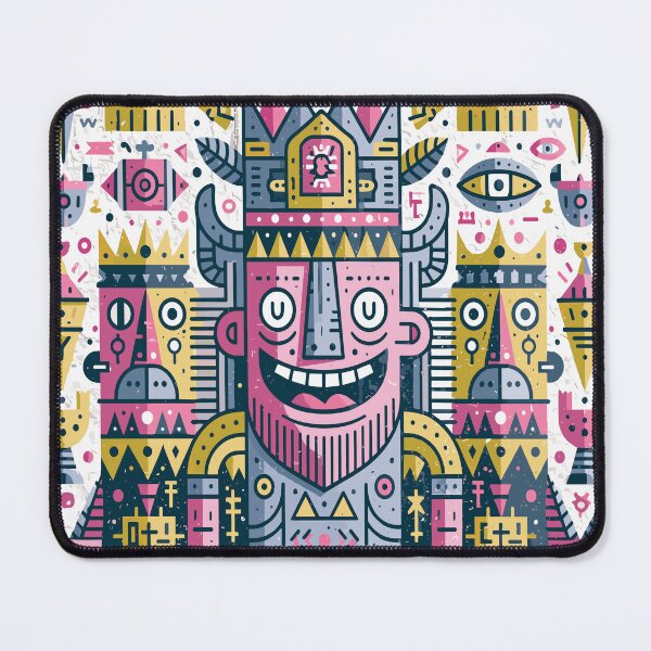 Item preview, Vibrant Geometric Tribal King Artwork designed and sold by Romgora.