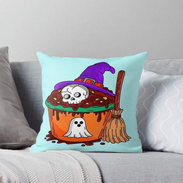 Item preview, Spooky Halloween Bakery Witch Cupcake with Skull Hat and Broomstick Vector Illustration designed and sold by RS4you.