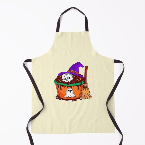Item preview, Spooky Halloween Bakery Witch Cupcake with Skull Hat and Broomstick Vector Illustration designed and sold by RS4you.