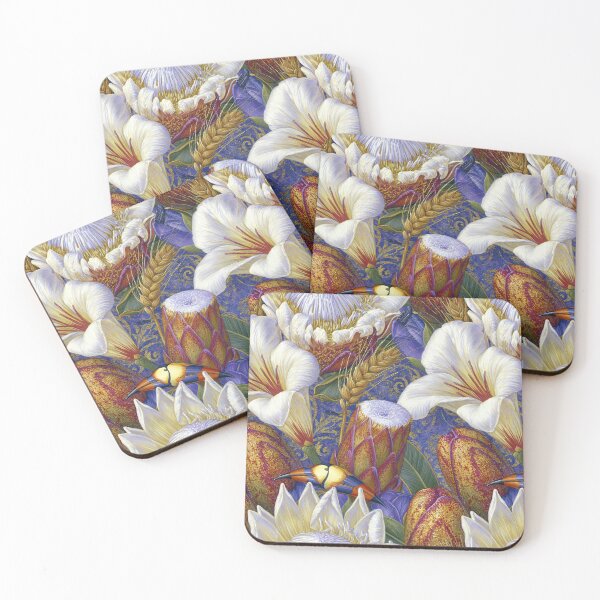 Item preview, Elegant White Lilies and Thistle Mosaic designed and sold by Piotrek0001.