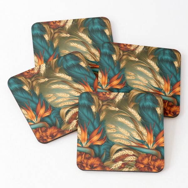 Item preview, Autumn Harvest Grain and Floral Pattern designed and sold by Piotrek0001.