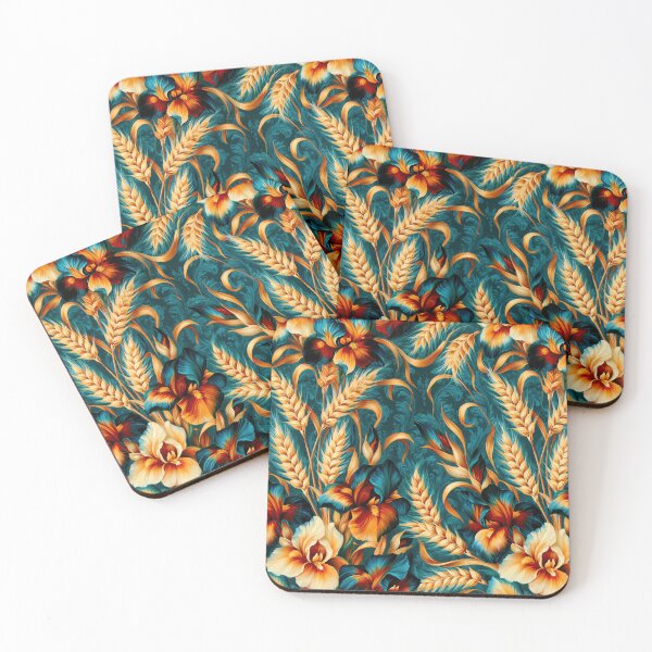 Item preview, Turquoise Garden and Golden Grain Art designed and sold by Piotrek0001.