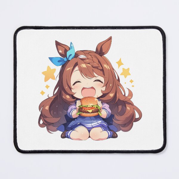 Item preview, Super Creek Uma Musume Pretty Derby Chibi Kawaii Burger Anime Girl Happy Glow designed and sold by Dashsopaner.