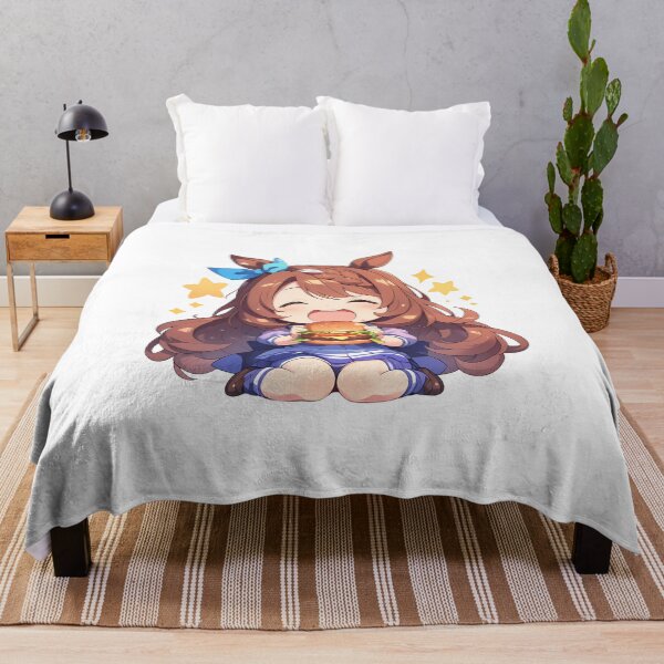 Item preview, Super Creek Uma Musume Pretty Derby Chibi Kawaii Burger Anime Girl Happy Glow designed and sold by Dashsopaner.