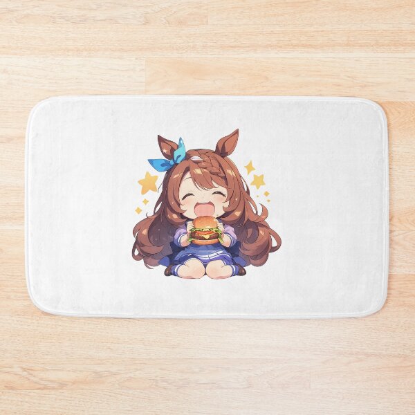 Item preview, Super Creek Uma Musume Pretty Derby Chibi Kawaii Burger Anime Girl Happy Glow designed and sold by Dashsopaner.