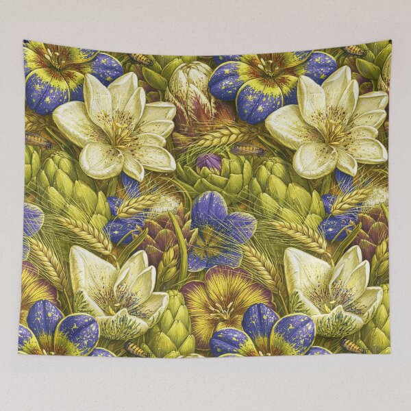 Item preview, Soft Alabaster Lilies and Botanical Foliage designed and sold by Piotrek0001.