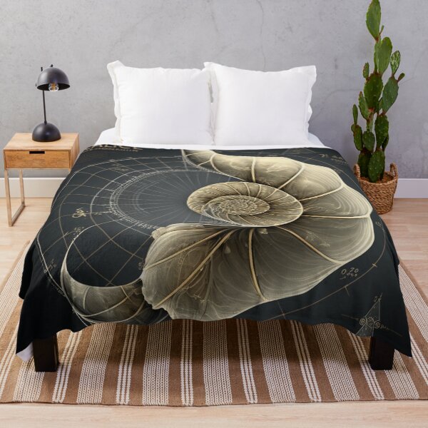 Item preview, Pale Nautilus Blueprint Study on Charcoal designed and sold by RAGANADesign.